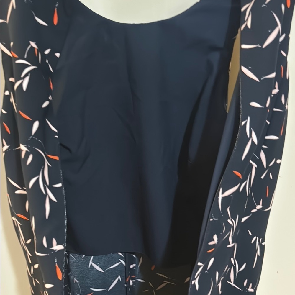 Banana Republic Navy Patterned Midi Dress Size 8 - Picture 8 of 9